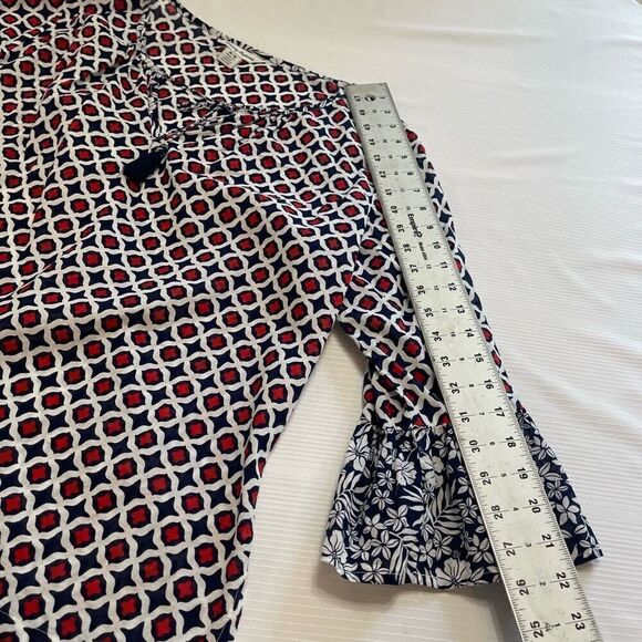 Tommy Bahama Red White Blue Cotton Tunic Top Size Medium - Picture 6 of 13